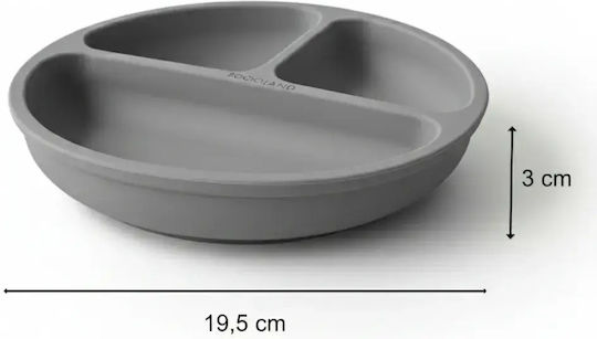 Bocioland Children's Food Plate Made of Gray Silicone