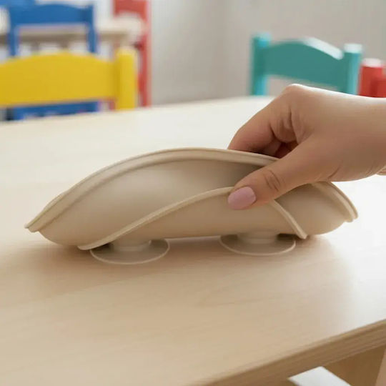 Bocioland Farfurie Pentru Copii Din Silicon Bej