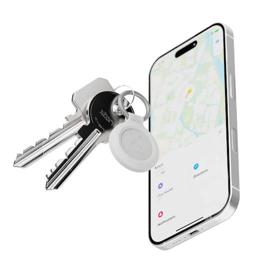 Xtorm Traveltag-style Connected Keychain Tracker Compatible Apple Find My White