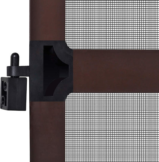 vidaXL Hinged Brown Door Mosquito Net