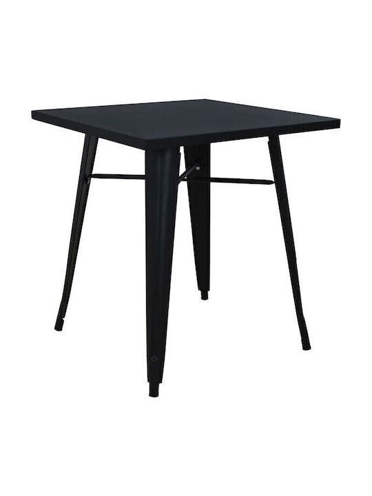 Dorel Outdoor Dinner Foldable Metal Table Black 70x70x76cm