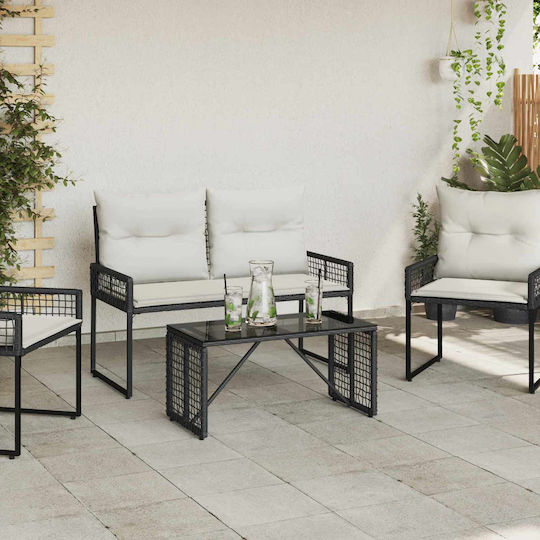 Garten- und Terrassentisch Sitzungszimmer 80x40x40 Schwarz