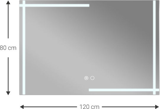 Polihome Огледало За Стена С Рамка 70x50см