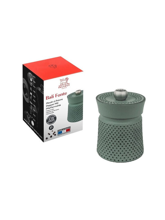 Peugeot Bali Fonte Manual Pepper Mill Metallic in Green Colour 8cm