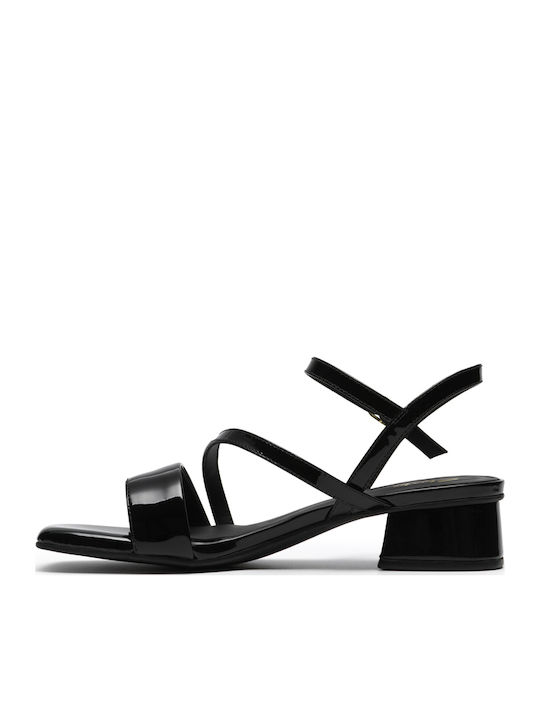 Serina35 Strap Πέδιλα από Λουστρίνι Μαύρα