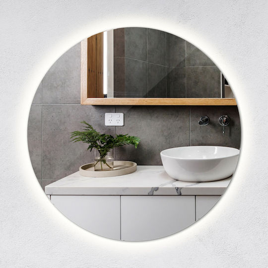 Tulup 50cm Round Bathroom Mirror Led with Metal Frame