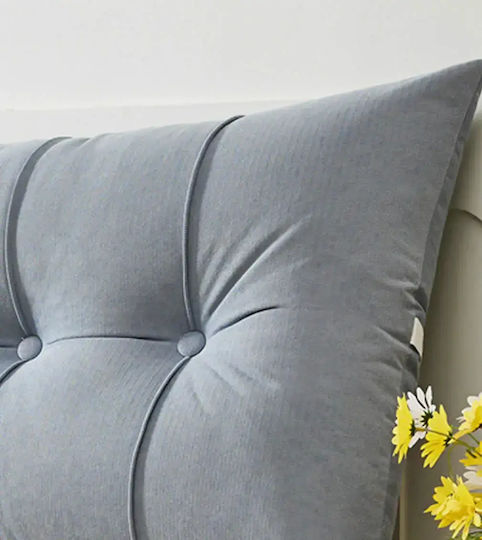 Melinen Fabric Gray Back Cushion for Bed Headboard 150cm