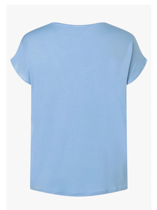 Women's Satin Blouse Light Blue