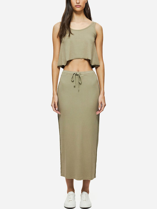 Γυναικείο Crop Top Βαμβακερό Taupe