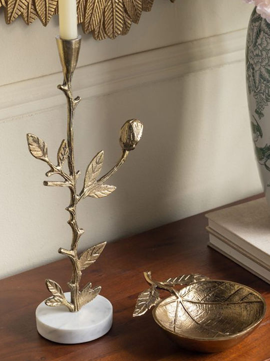 Artekko Metal Candle Holder in Gold Color 16.5x40.6x10.2cm