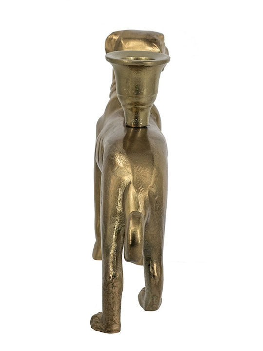 Artekko Metal Candle Holder in Gold Color 24x16.5x5cm
