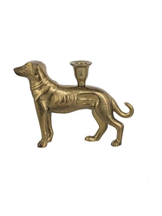 Artekko Metal Candle Holder in Gold Color 24x16.5x5cm