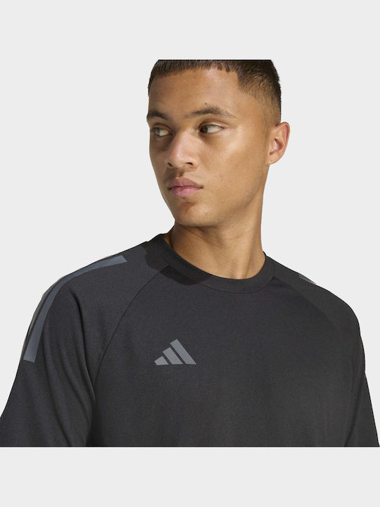 3-stripes Αθλητική Μπλούζα Κοντομάνικη Μαυρο