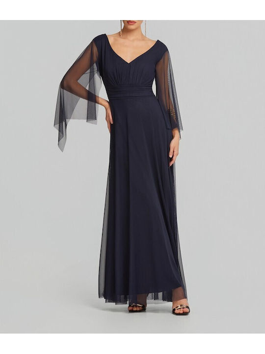 Maxi Dress for Wedding / Christening with Tulle Navy Blue