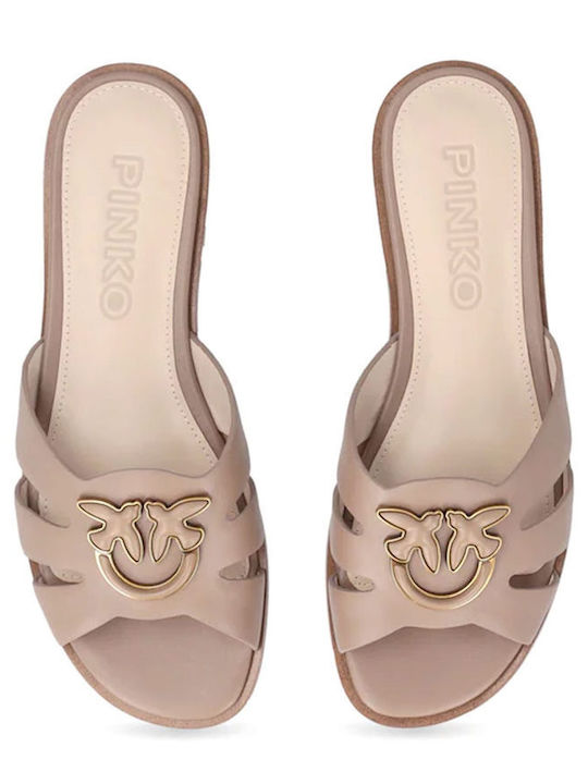 Leather Women's Sandals Beige