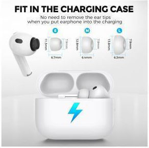 Силиконови Върхове За Уши Ahastyle Wg187 Apple Airpods Pro 3 S M L Бели 3 Чифта N70582