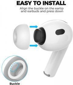 Силиконови Върхове За Уши Ahastyle Wg187 Apple Airpods Pro 3 S M L Бели 3 Чифта N70582