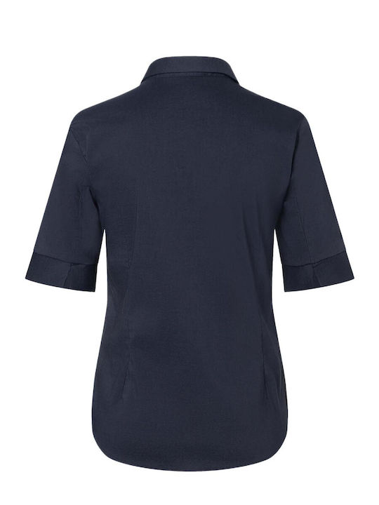 Kurzärmeliges Damenhemd Blau