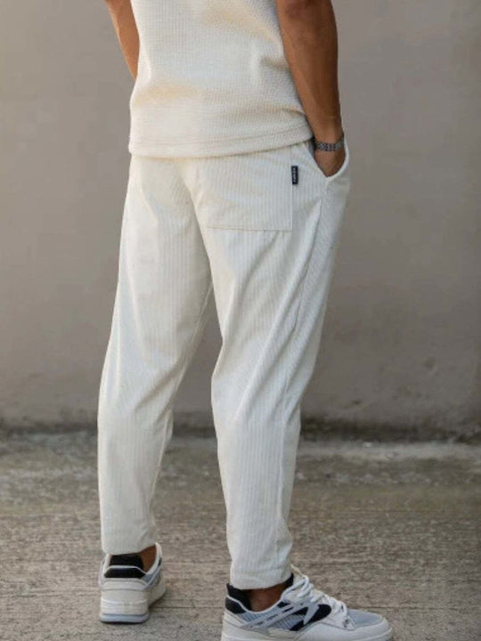 Παντελόνι Ελαστικό σε Relaxed Εφαρμογή Εκρού