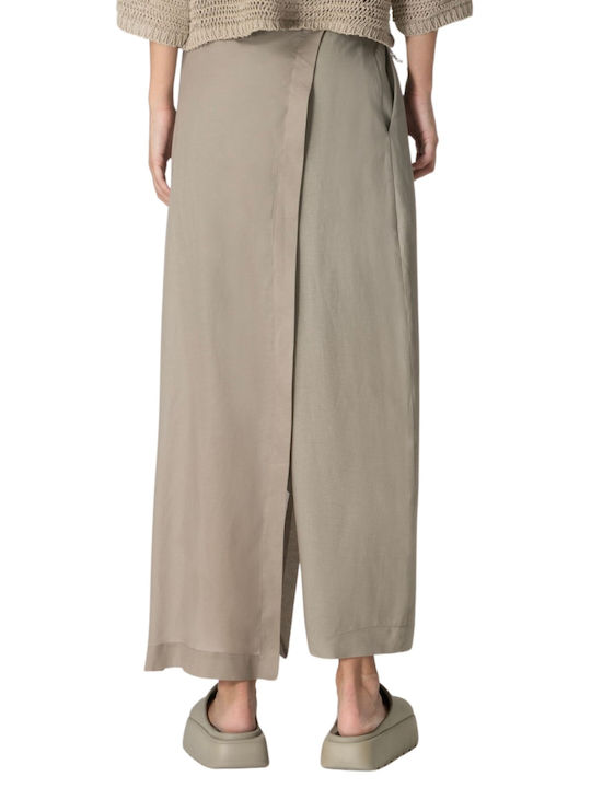 Women's Fabric Trousers in Loose Fit Beige