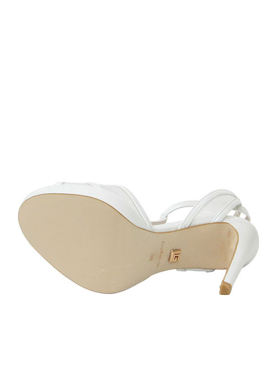 Leder Damen Sandalen Weiß