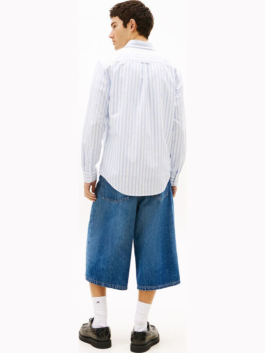 Long Sleeve Striped Shirt Light Blue