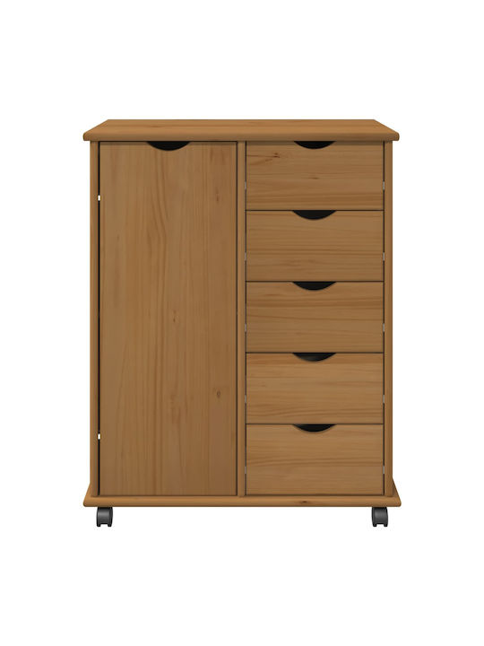 Kommode Schlafzimmer aus Massivholz mit 5 Schubladen 63,5x39x79cm