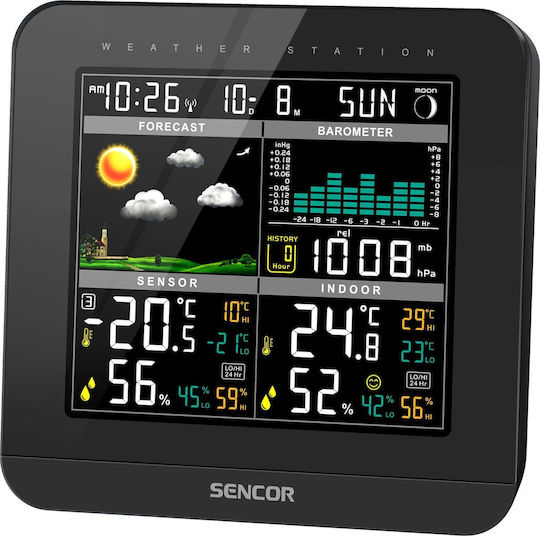 Sencor Επιτραπέζιο Ψηφιακό Ρολόι Μαύρο SWS 5800