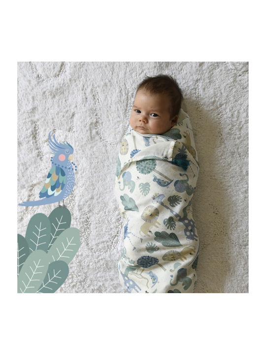 La Millou Bamboo Muslin Swaddle Wrap Blue Blue 100x120cm.