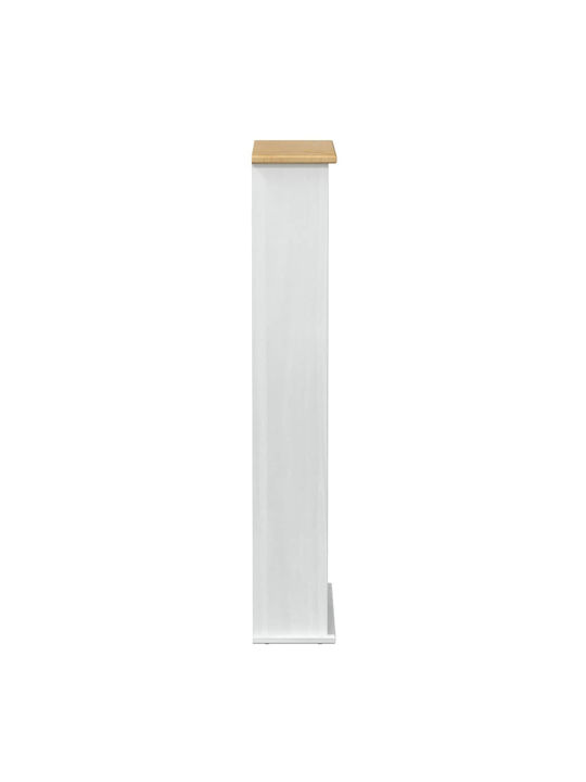 Floor Living Room Display Cabinet Made of Solid Wood with Windowed White 52x17.5x103cm
