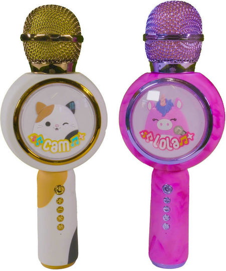 Lazerbuilt Wireless Karaoke Microphone Squishmallows Cam The Cat Gold
