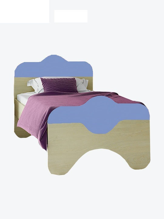 Puzzle Kids Bed Classic Single Oak-Blue for Mattress 90x190cm