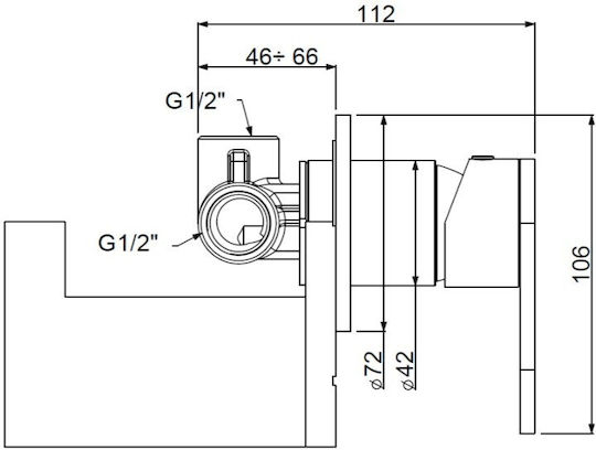 Armando Vicario Built-in Mixer & Diverter Set for Shower Silver