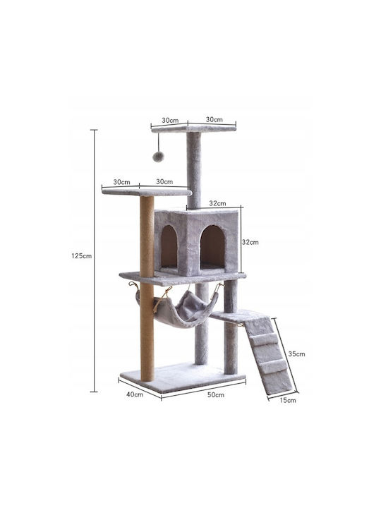 Stâlp Pentru Zgâriere Scândură Gri 65x68x124cm