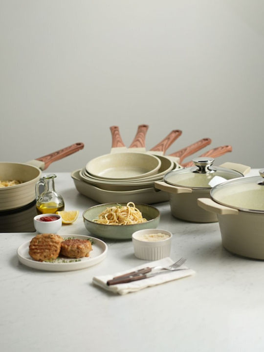 Izzy Elea Tigaie Sauté din Aluminiu cu Capac cu Înveliș Ceramic 28cm