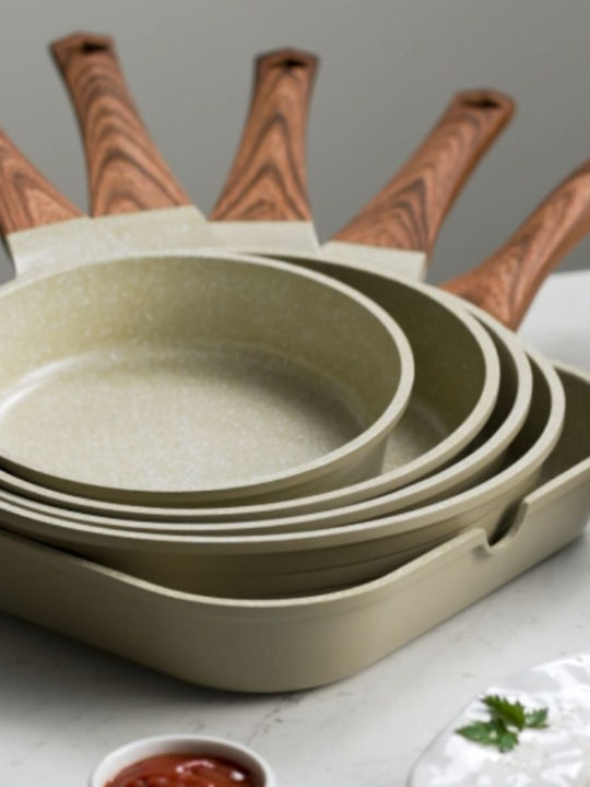 Izzy Elea Tigaie Sauté din Aluminiu cu Capac cu Înveliș Ceramic 28cm