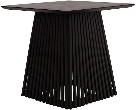 Wooden Square Dining Table Black 80x80x78cm