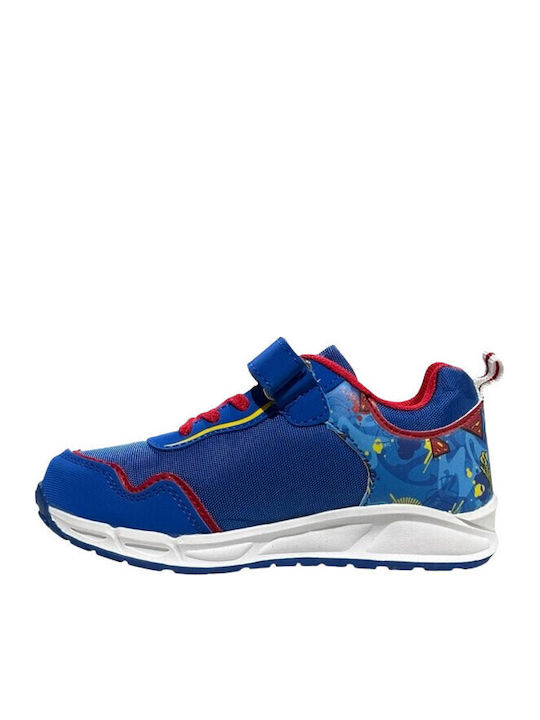 Kids Sneakers with Hoop & Loop Closure and Lights Blue
