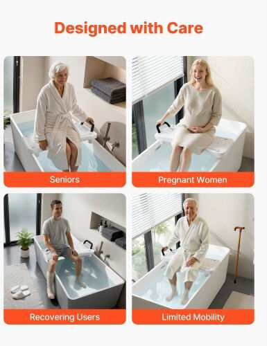 Vevor Bathroom Seat with Backrest 72x34.5x16cm KJSYGZYTSLBK6PX82001V0