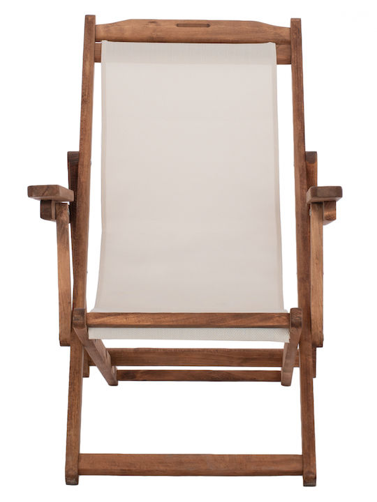 Deckchair Limnos Wooden With Arms Walnut