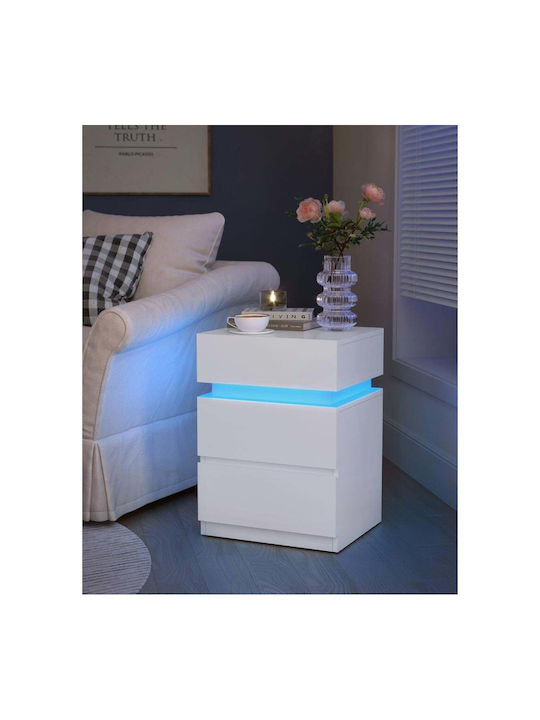 White Wooden Bedside Tables 2 Pieces 35x40cm