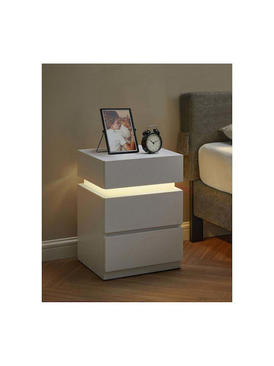 White Wooden Bedside Tables 2 Pieces 35x40cm