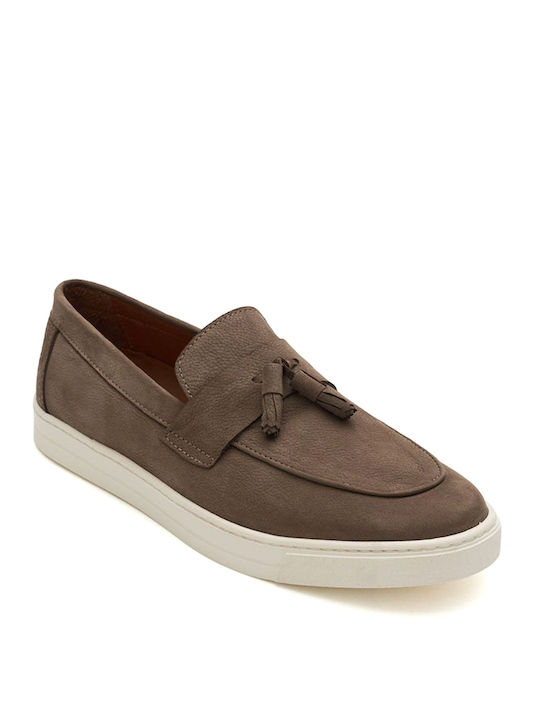 Perlamoda Men's Loafers in Brown Colour