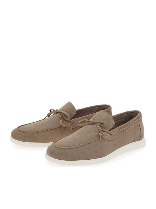 Suede Men's Loafers in Beige Colour