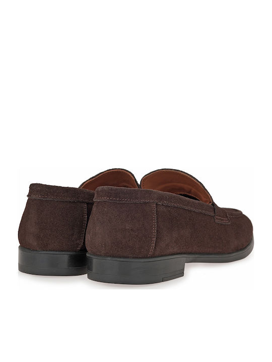 Suede Ανδρικά Loafers σε Καφέ Χρώμα