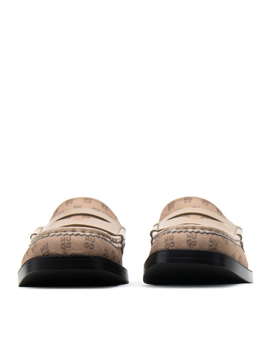 Hugo Leather Women's Loafers In Pink Colour