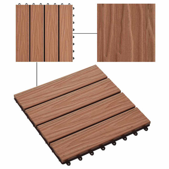 vidaXL Tile for Garden Flooring from WPC 3x3cm 11 Pieces