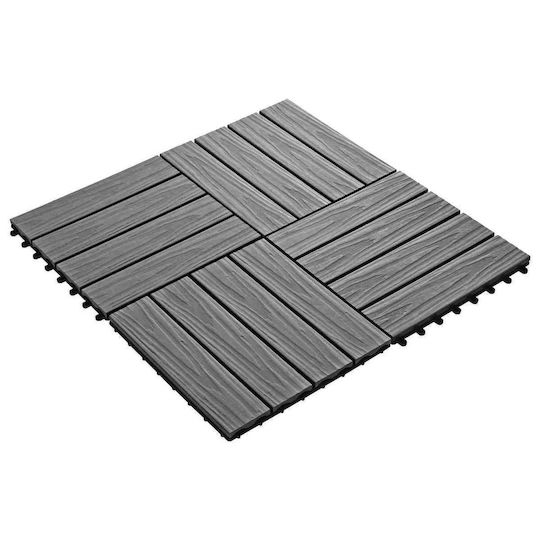 vidaXL Tile for Garden Flooring from WPC 3x3cm 11 Pieces