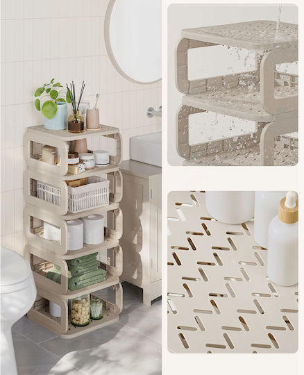 Songmics Plastic Storage Box for Shoes / Clothes in Beige Color 10 Pieces