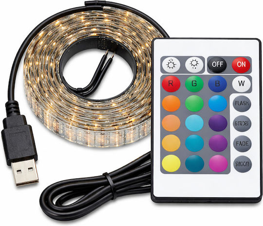Ταινία LED USB 5V RGB Φως 3m Τύπου SMD5050 με Τροφοδοτικό & Τηλεχειριστήριο